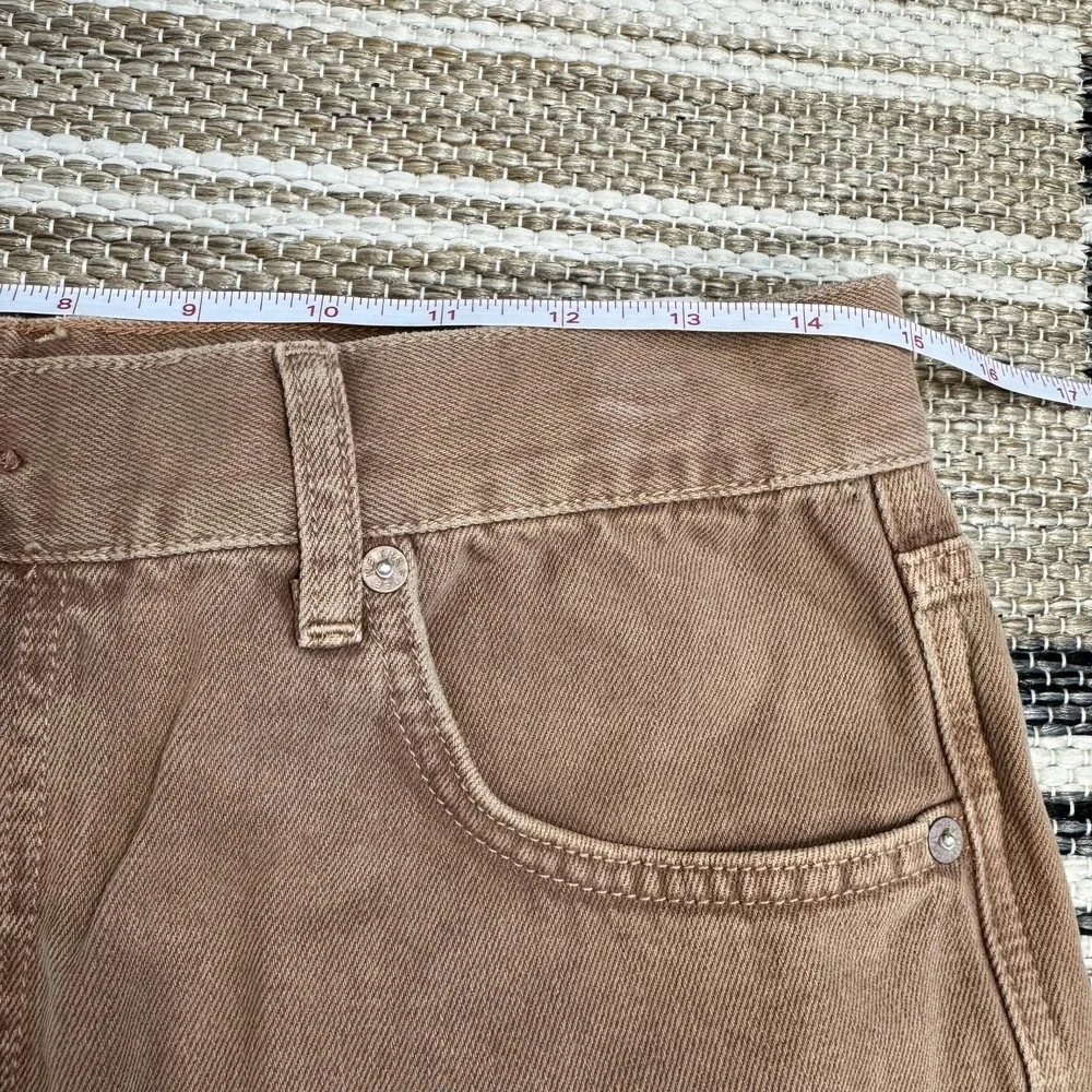 Free People We The Free Ivy Mid Rise Shorts Women's 28 Brown Denim Festival Boho